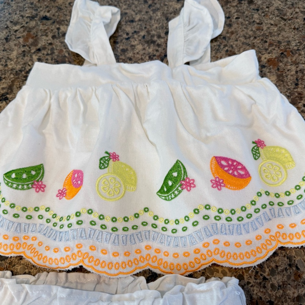 Rare Editions Fruit Two Piece Romper - Picture 5 of 8